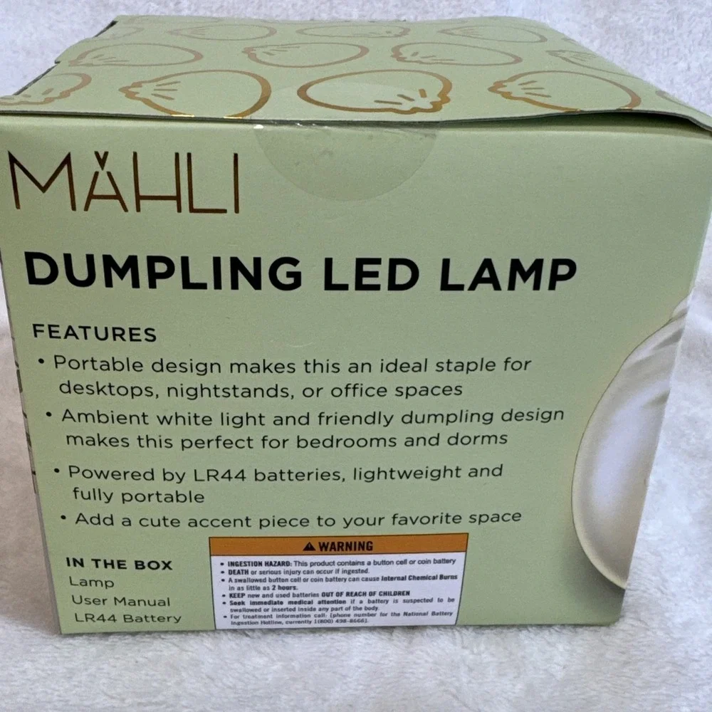 Mahli Dumpling LED Lamp Battery Powered Ambient Light Fun Functional Cute Decor‎